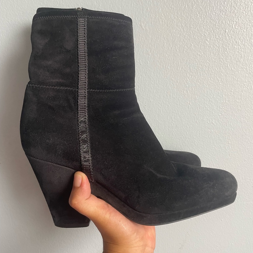 Prada Black Suede Ankle Boots